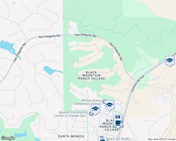map of restaurants, bars, coffee shops, grocery stores, and more near 7630 Iluminado in San Diego