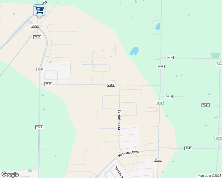 map of restaurants, bars, coffee shops, grocery stores, and more near County Road 2650 in Royse City