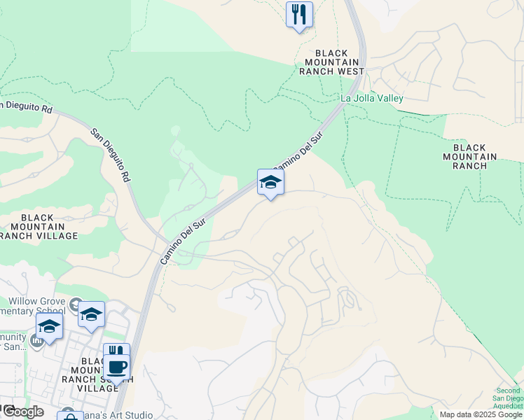 map of restaurants, bars, coffee shops, grocery stores, and more near 8067 Run of the Knolls in San Diego