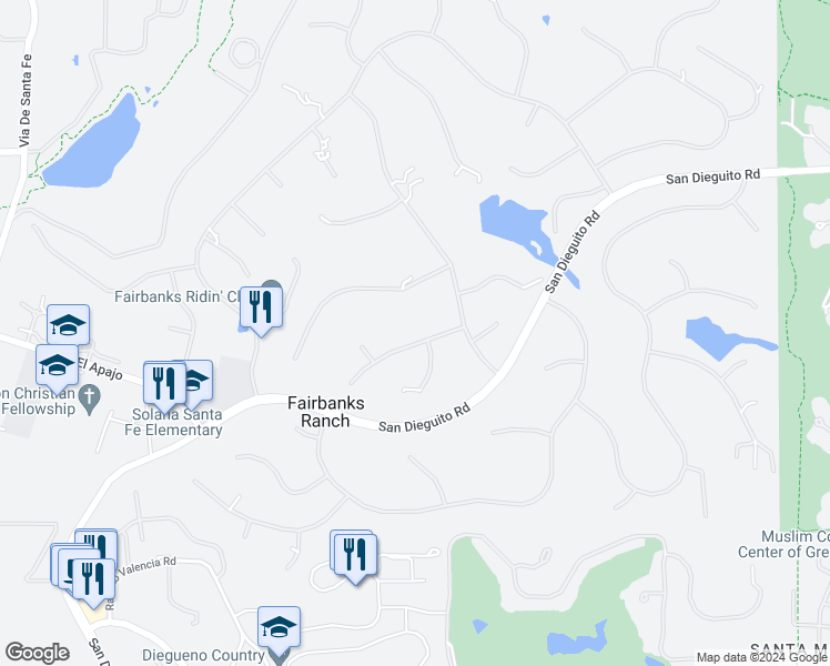 map of restaurants, bars, coffee shops, grocery stores, and more near 16730 Via De Los Rosales in Del Mar