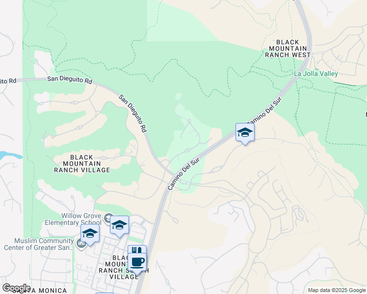 map of restaurants, bars, coffee shops, grocery stores, and more near 14926 Encendido in San Diego