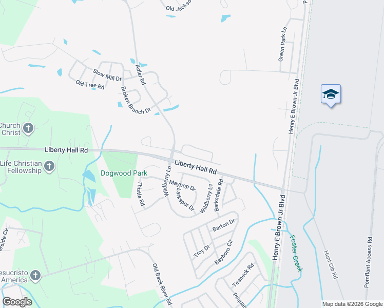 map of restaurants, bars, coffee shops, grocery stores, and more near 361 Flyway Road in Goose Creek