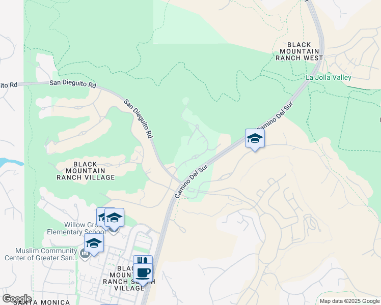 map of restaurants, bars, coffee shops, grocery stores, and more near 14926 Encendido in San Diego