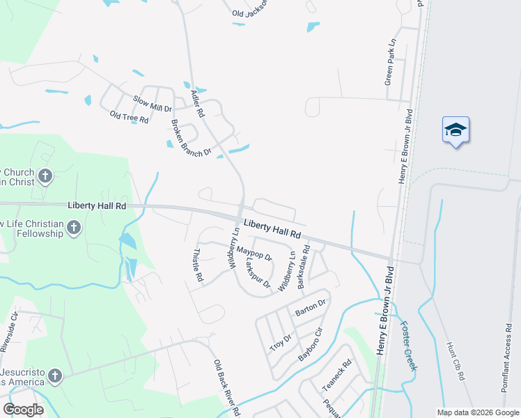 map of restaurants, bars, coffee shops, grocery stores, and more near 122 Woodward Road in Goose Creek