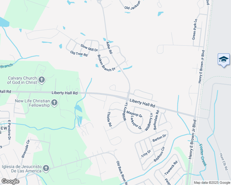 map of restaurants, bars, coffee shops, grocery stores, and more near 241 Brookshire Road in Goose Creek