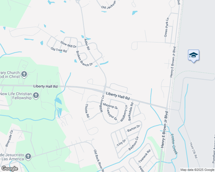 map of restaurants, bars, coffee shops, grocery stores, and more near 308 Flyway Road in Goose Creek