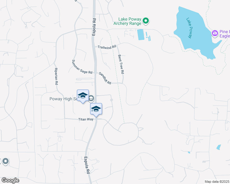 map of restaurants, bars, coffee shops, grocery stores, and more near 15599 Harrow Lane in Poway