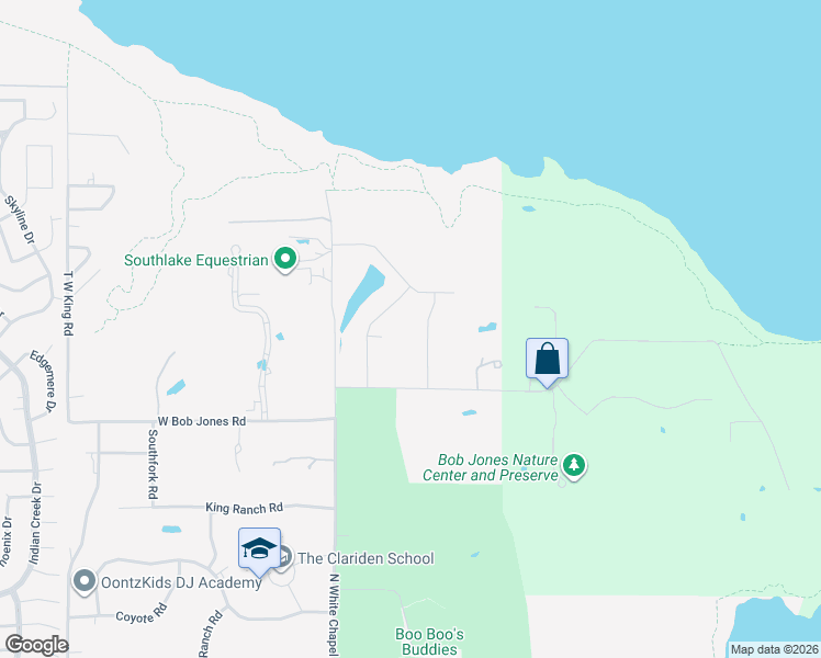 map of restaurants, bars, coffee shops, grocery stores, and more near 4490 Saddle Ridge Road in Southlake