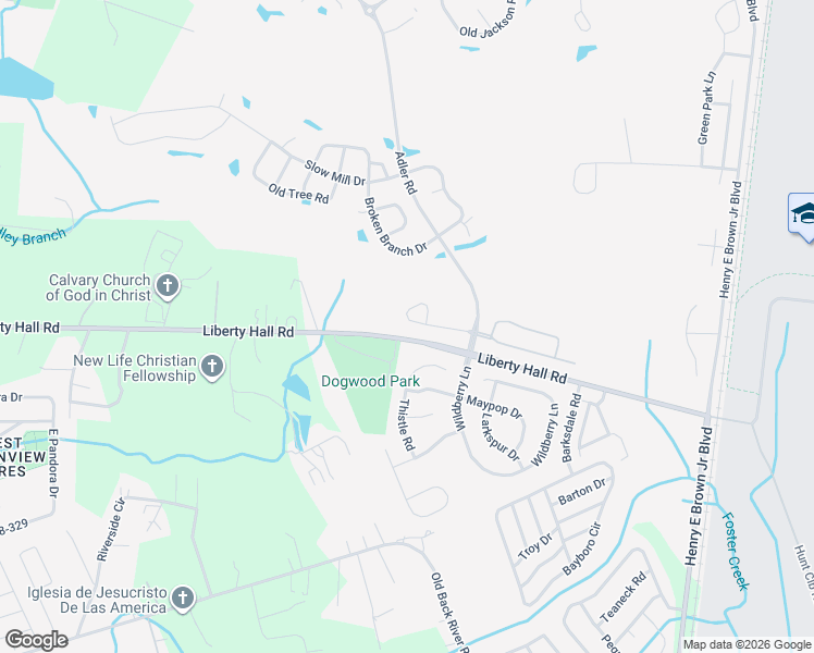 map of restaurants, bars, coffee shops, grocery stores, and more near 249 Brookshire Road in Goose Creek