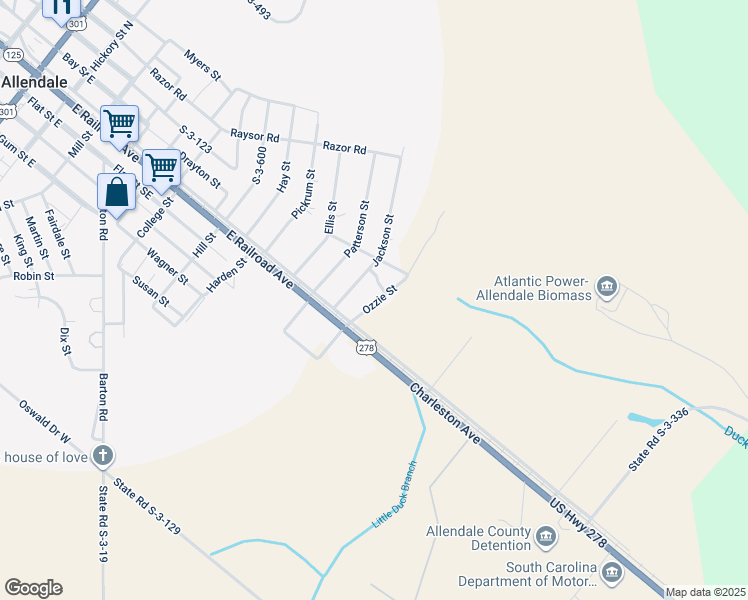 map of restaurants, bars, coffee shops, grocery stores, and more near 31 Ozzie Street in Allendale