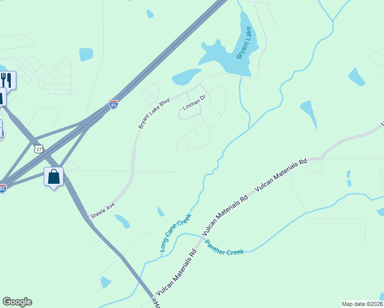 map of restaurants, bars, coffee shops, grocery stores, and more near 299 South Highland Boulevard in LaGrange