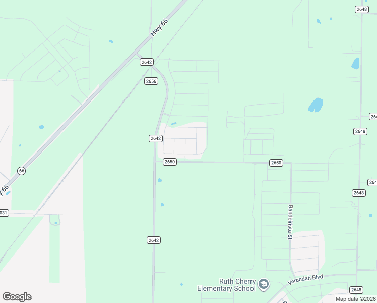 map of restaurants, bars, coffee shops, grocery stores, and more near County Road 2650 in Royse City