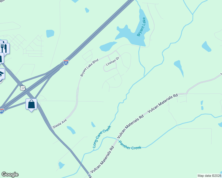 map of restaurants, bars, coffee shops, grocery stores, and more near 299 South Highland Boulevard in LaGrange