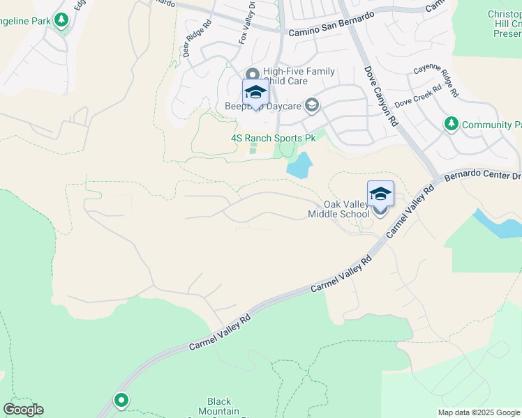 map of restaurants, bars, coffee shops, grocery stores, and more near 10055 Winecrest Road in San Diego