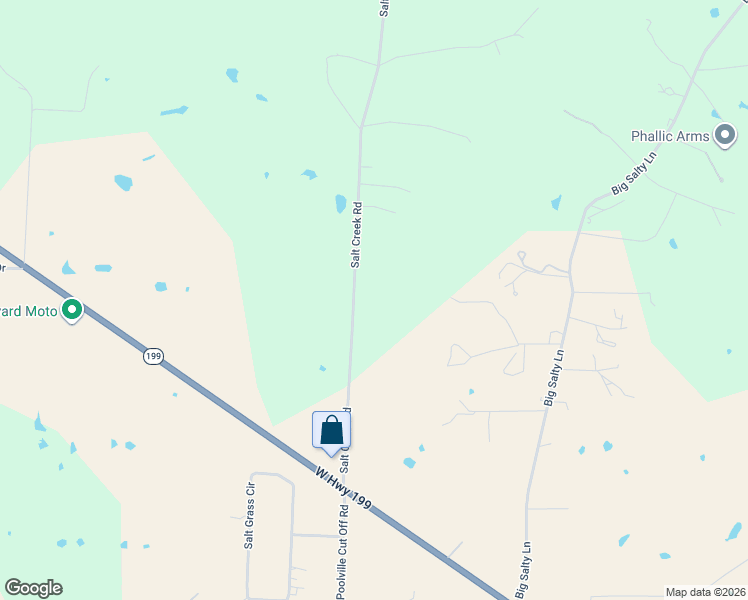 map of restaurants, bars, coffee shops, grocery stores, and more near 522 Salt Creek Road in Springtown