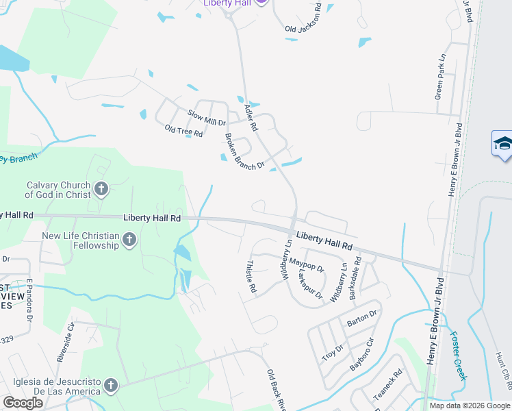 map of restaurants, bars, coffee shops, grocery stores, and more near 277 Brookshire Road in Goose Creek