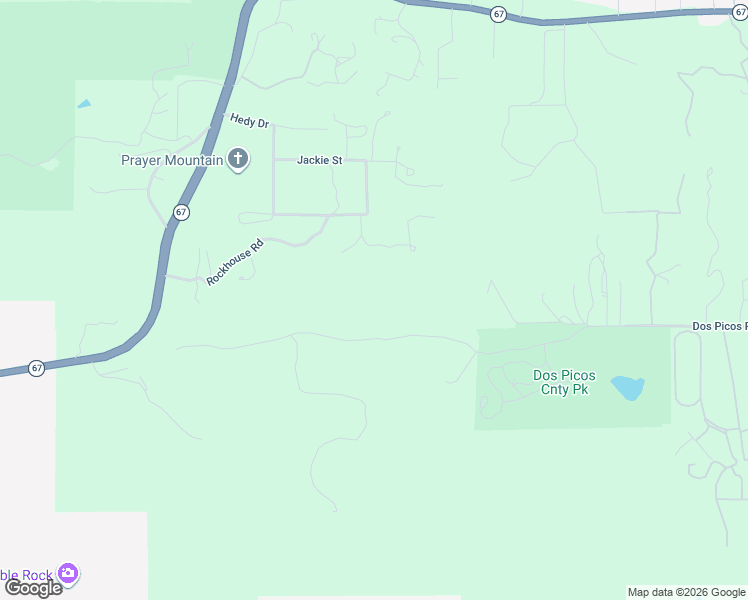 map of restaurants, bars, coffee shops, grocery stores, and more near Rockhouse Road in Ramona