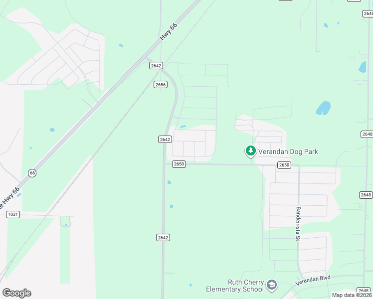 map of restaurants, bars, coffee shops, grocery stores, and more near County Road 2650 in Royse City