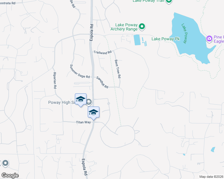 map of restaurants, bars, coffee shops, grocery stores, and more near 15599 Harrow Lane in Poway