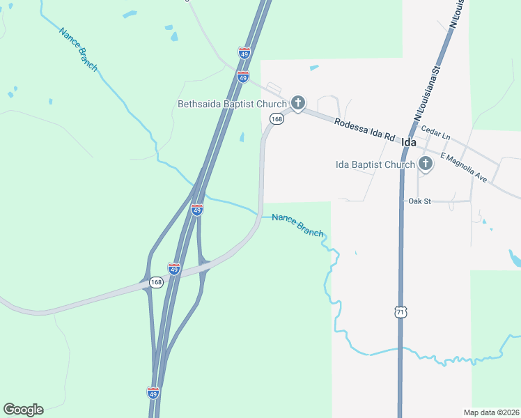 map of restaurants, bars, coffee shops, grocery stores, and more near 7116 Rodessa Ida Road in Ida