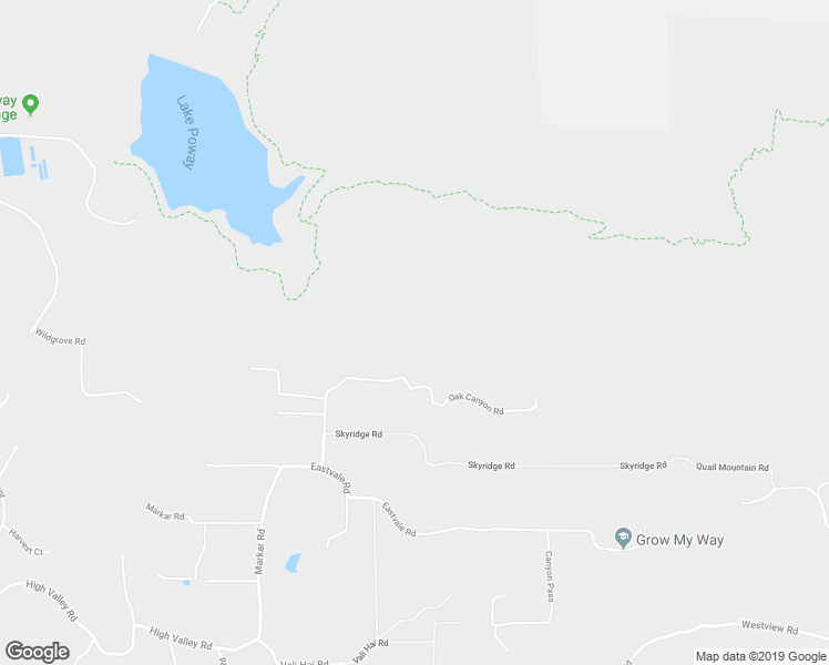 map of restaurants, bars, coffee shops, grocery stores, and more near 15112 Oak Canyon Road in Poway