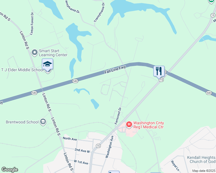 map of restaurants, bars, coffee shops, grocery stores, and more near 141 Camellia Lane in Sandersville