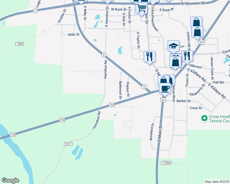 map of restaurants, bars, coffee shops, grocery stores, and more near 200 Bellwood Street in Linden