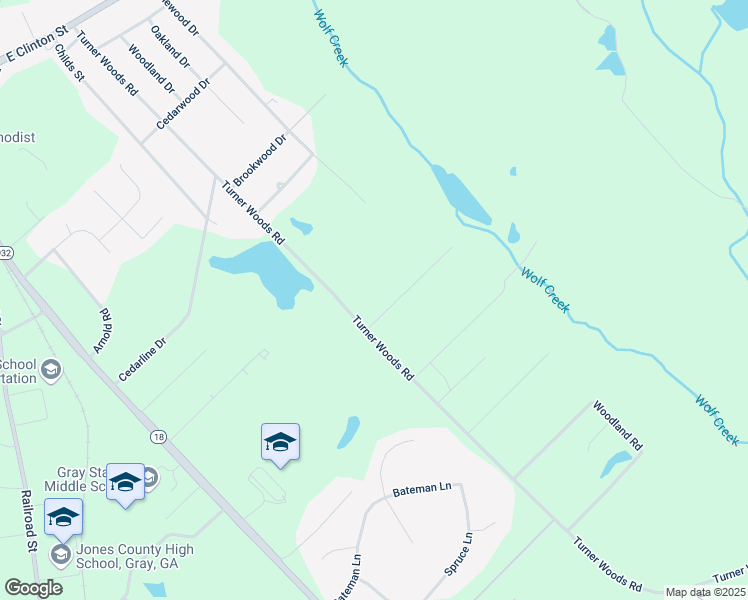 map of restaurants, bars, coffee shops, grocery stores, and more near 111 Greenbriar Drive in Gray