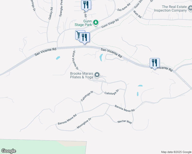 map of restaurants, bars, coffee shops, grocery stores, and more near 15615 Vista Vicente Drive in Ramona