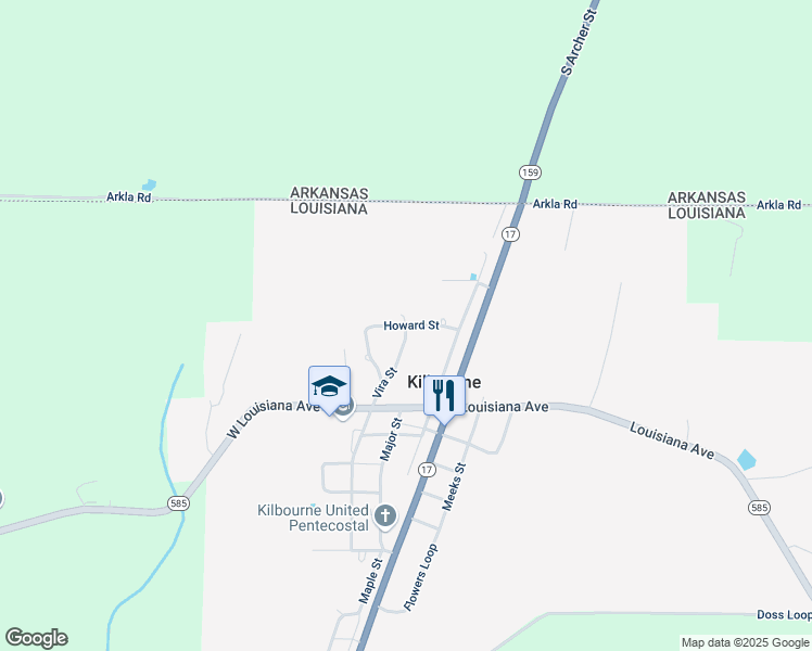 map of restaurants, bars, coffee shops, grocery stores, and more near 301 Howard Street in Oak Grove