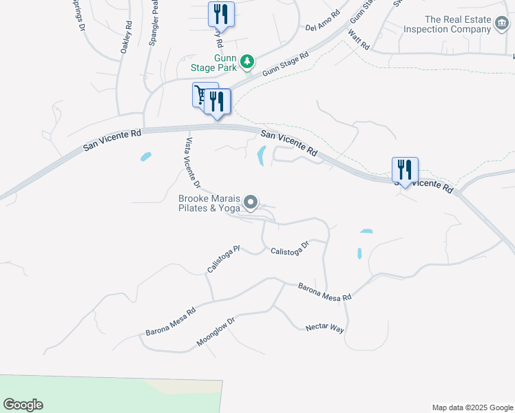 map of restaurants, bars, coffee shops, grocery stores, and more near 15615 Vista Vicente Drive in Ramona