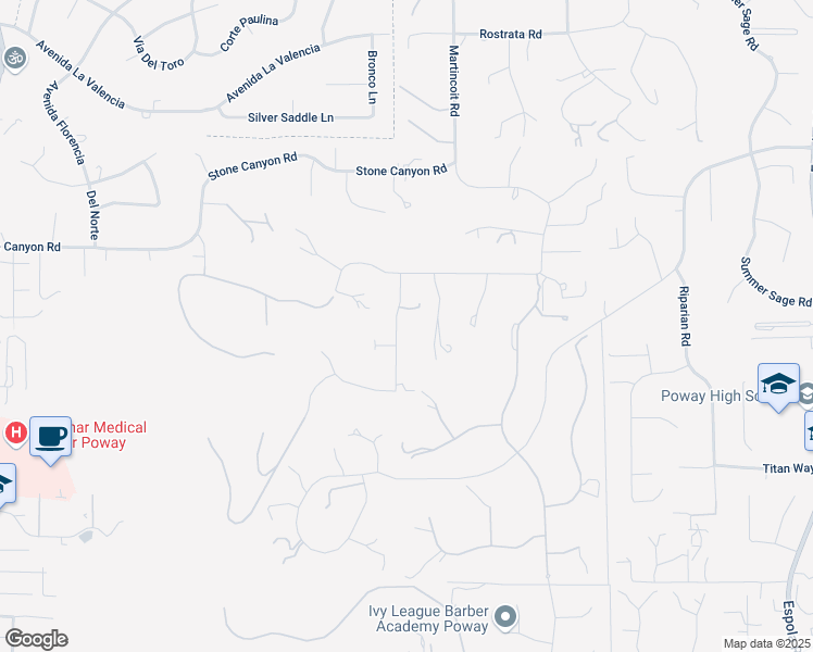 map of restaurants, bars, coffee shops, grocery stores, and more near 15925 Lime Grove Road in Poway