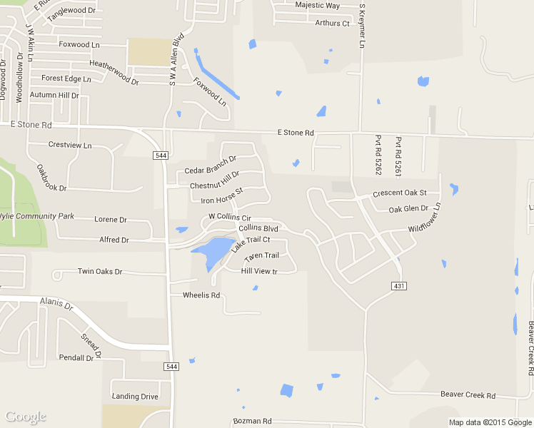 map of restaurants, bars, coffee shops, grocery stores, and more near 1309 West Collins Circle in Wylie