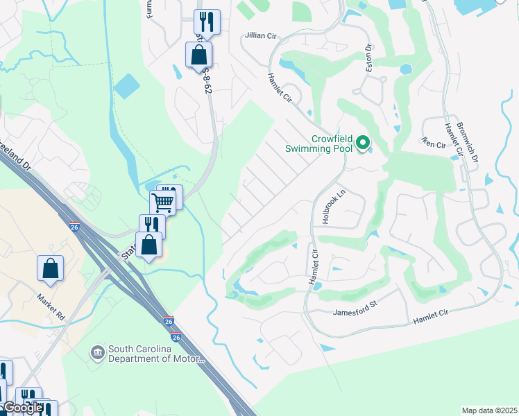 map of restaurants, bars, coffee shops, grocery stores, and more near 1061 Wilhite Drive in Ladson