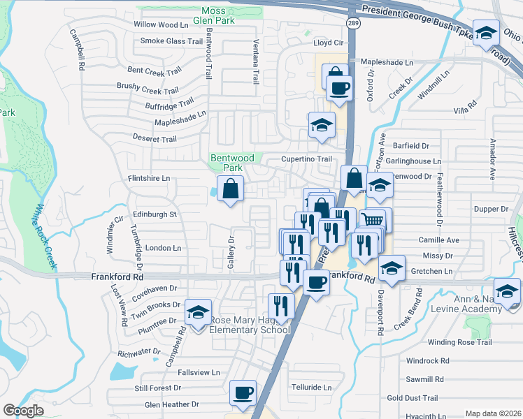 map of restaurants, bars, coffee shops, grocery stores, and more near 6024 Weymouth Dr in Dallas