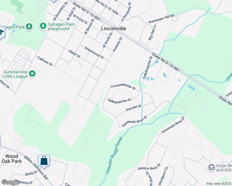 map of restaurants, bars, coffee shops, grocery stores, and more near 141 Tyger Street in Summerville