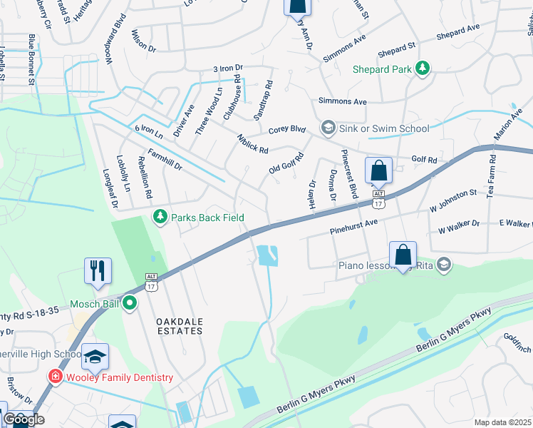 map of restaurants, bars, coffee shops, grocery stores, and more near 135 Weathers Court in Summerville