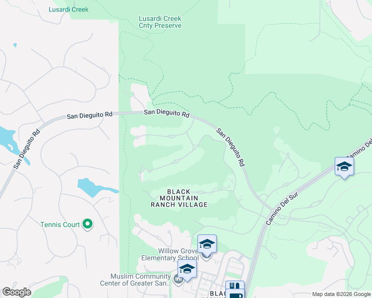 map of restaurants, bars, coffee shops, grocery stores, and more near 7576 Northern Lights in San Diego
