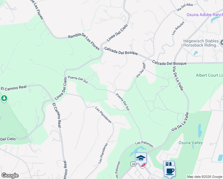 map of restaurants, bars, coffee shops, grocery stores, and more near 15808 Via Del Alba in Rancho Santa Fe