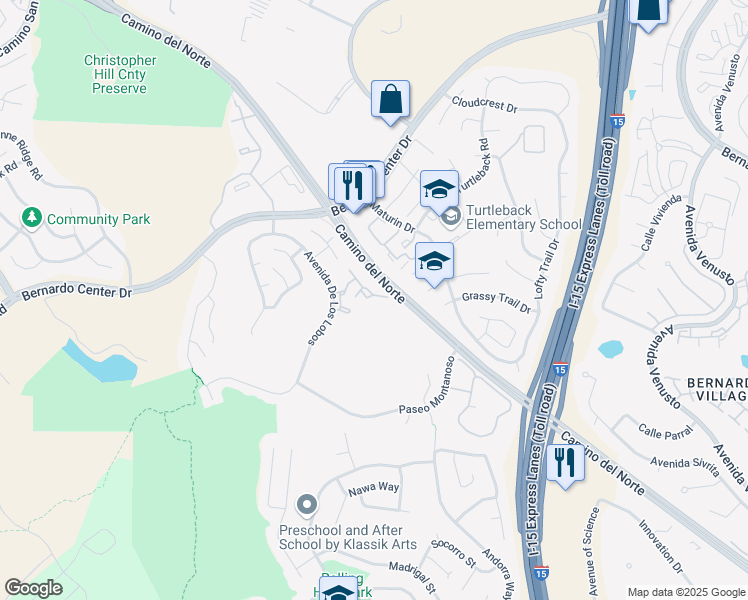 map of restaurants, bars, coffee shops, grocery stores, and more near in San Diego