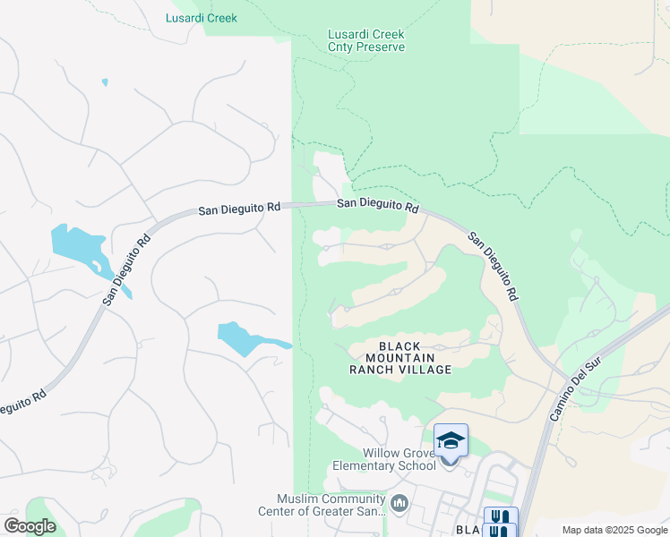 map of restaurants, bars, coffee shops, grocery stores, and more near 7555 Montien Road in San Diego