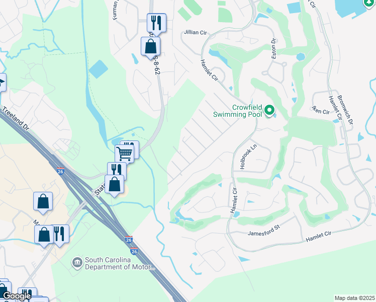 map of restaurants, bars, coffee shops, grocery stores, and more near 1061 Wilhite Drive in Ladson