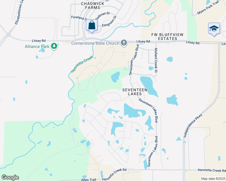 map of restaurants, bars, coffee shops, grocery stores, and more near 4301 Round Valley Lane in Roanoke