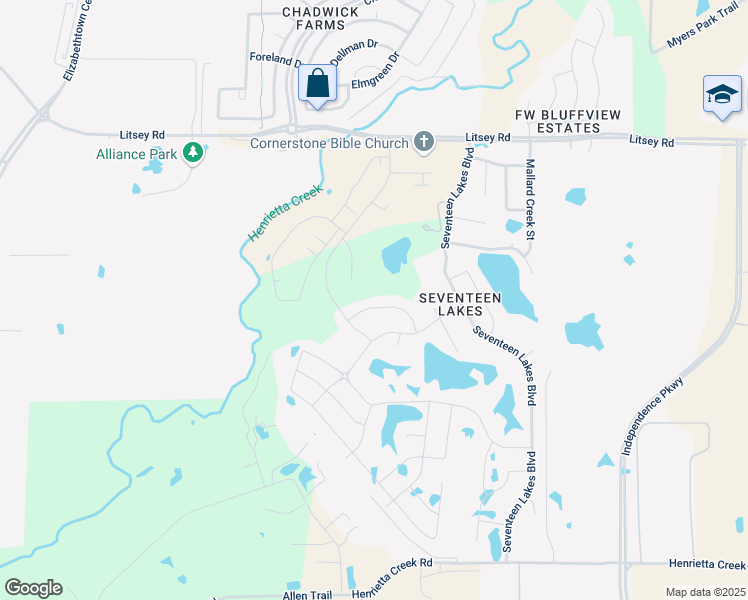 map of restaurants, bars, coffee shops, grocery stores, and more near 4301 Round Valley Lane in Roanoke