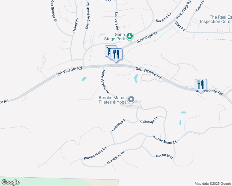 map of restaurants, bars, coffee shops, grocery stores, and more near 15707 Vista Vicente Drive in Ramona
