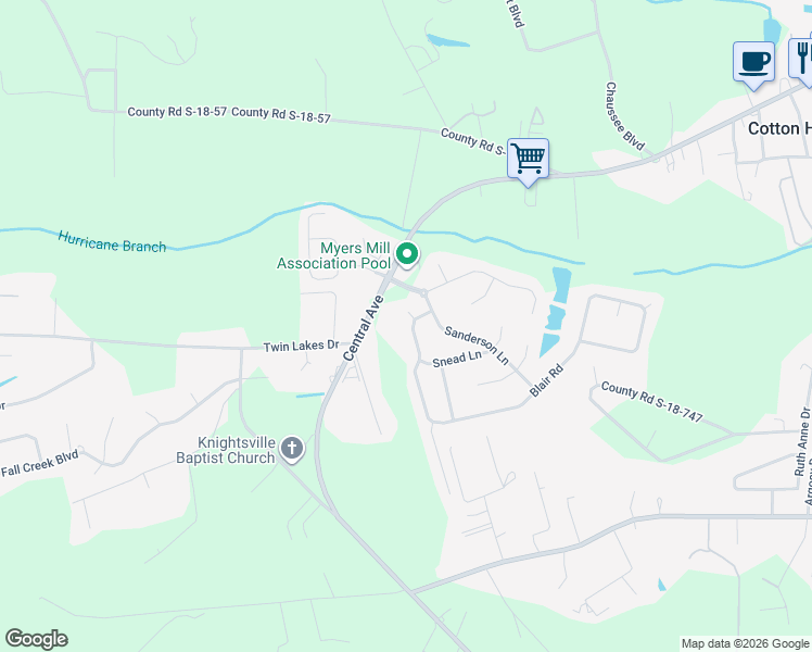 map of restaurants, bars, coffee shops, grocery stores, and more near 3000 Peacher Court in Summerville