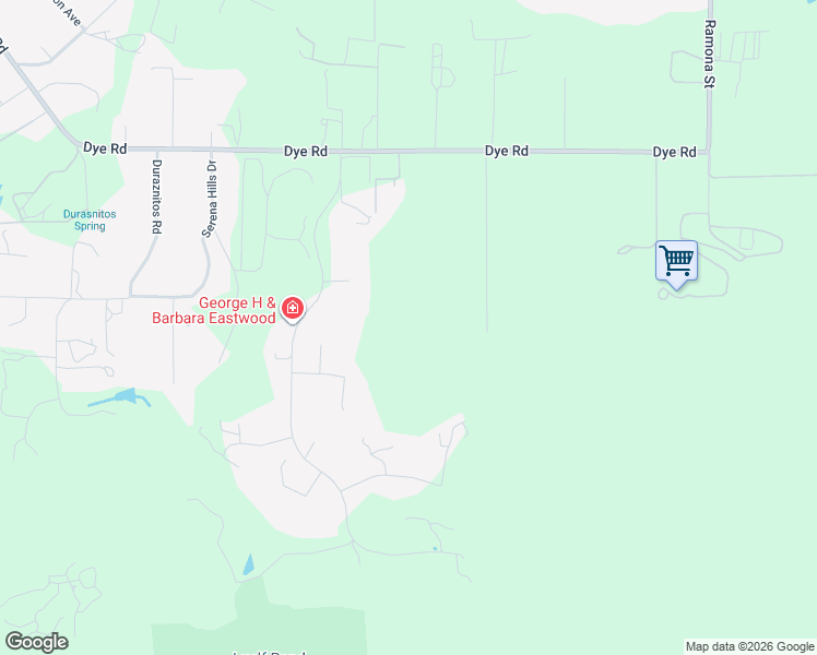map of restaurants, bars, coffee shops, grocery stores, and more near 2734 Mesa Oak Court in Ramona