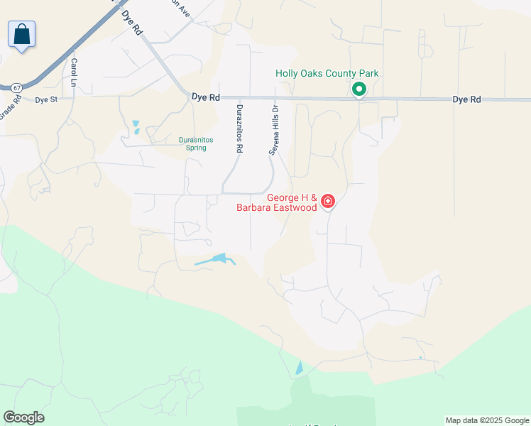 map of restaurants, bars, coffee shops, grocery stores, and more near 2426 Via Majella in Ramona