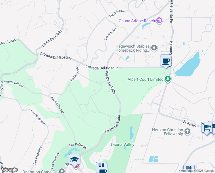 map of restaurants, bars, coffee shops, grocery stores, and more near 16039 Via Del Alba in Rancho Santa Fe