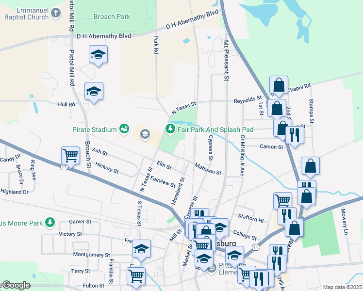 map of restaurants, bars, coffee shops, grocery stores, and more near 98 Park Place in Pittsburg
